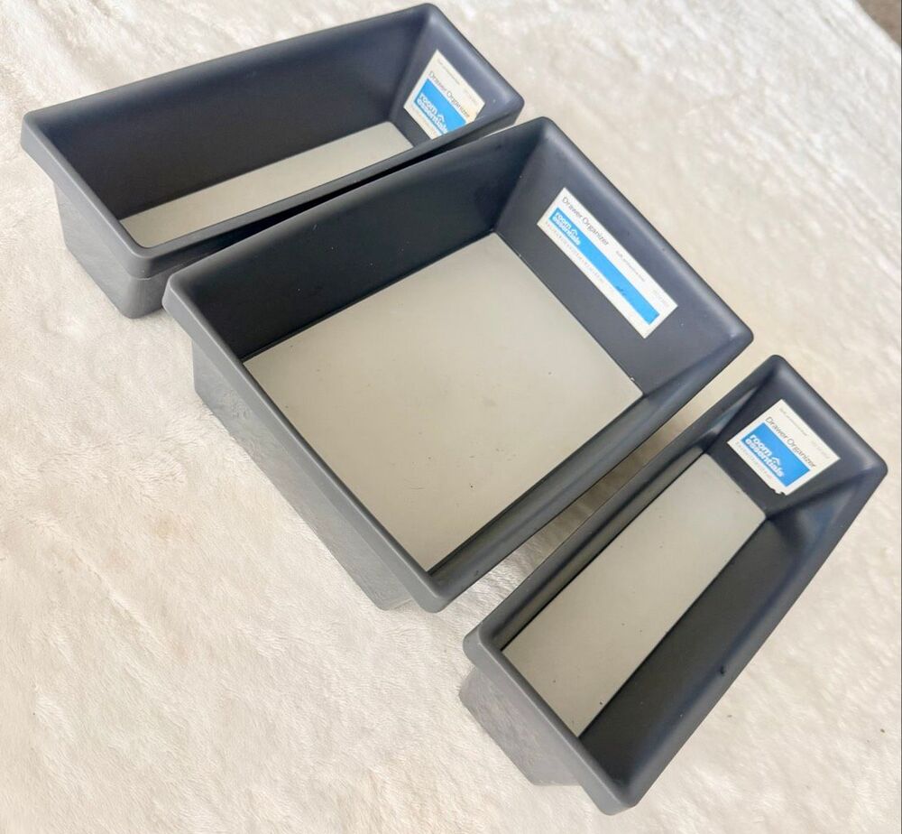 Room Essentials 3-Piece Gray Drawer Organizer Set with Liners
